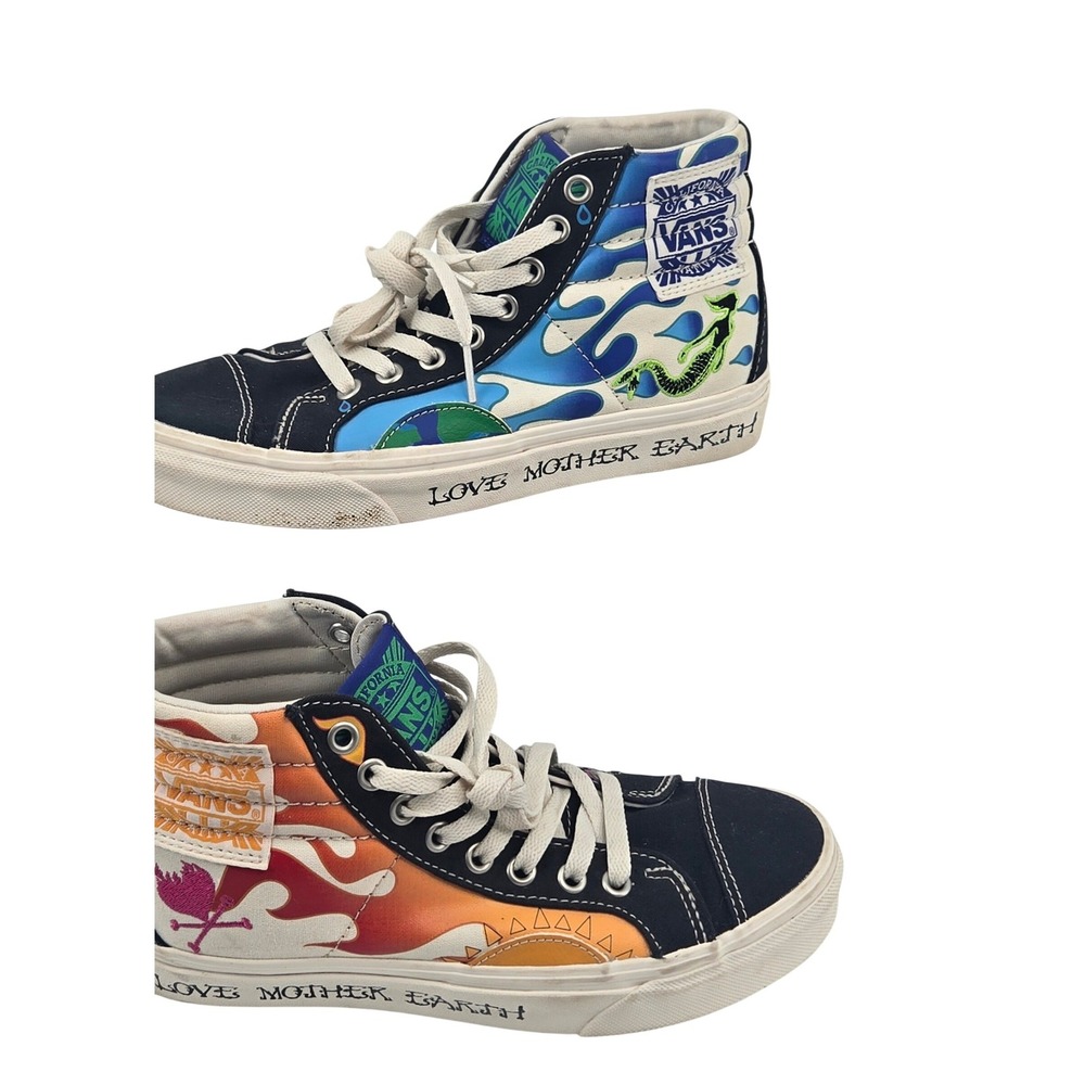 Vans Off The Wall‎ Women's 6.5 Sk8-Hi Love Mother Earth Sneakers  Multicolor